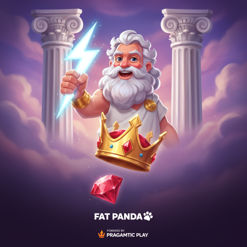 Olympus Wins Super Scatter Slot – Zeus mit Blitzen vor Marmorsäulen und goldener Krone, Pragmatic Play